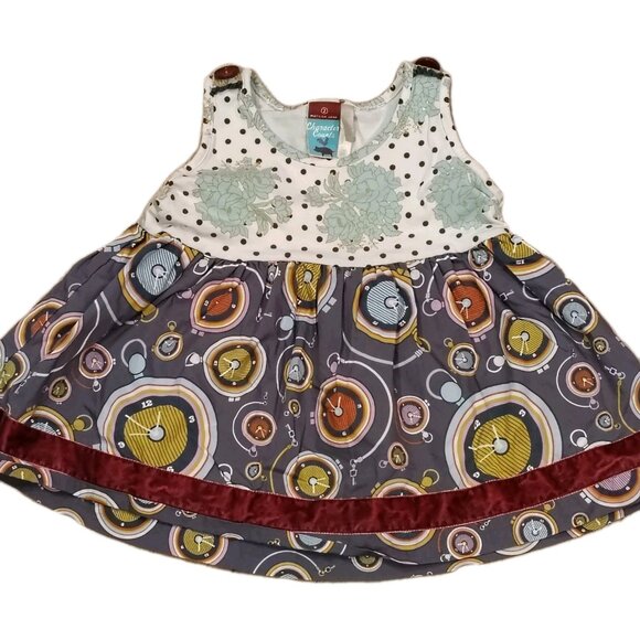 Matilda Jane Other - Matilda Jane Character Counts Clocks Sleeveless Tunic Girl’s Size 2T W/ Velvet